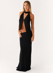 Canyon Chiffon Maxi Skirt - Black