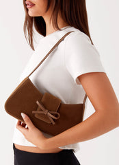 Cara Bow Shoulder Bag - Brown