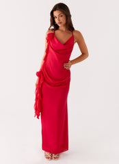 Diedre Rose Strappy Maxi Dress - Raspberry