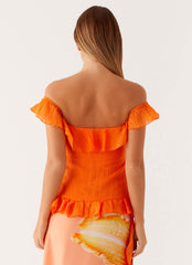 Dylan Off Shoulder Top - Orange