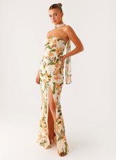 Gali Strapless Maxi Dress - Floral Print
