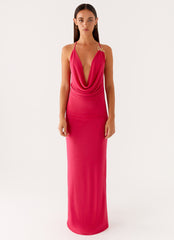 Game Player Maxi Dress - Hot Pink
