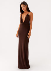 Game Player Maxi Dress - Chocolate