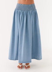Heater Midi Skirt - Washed Blue