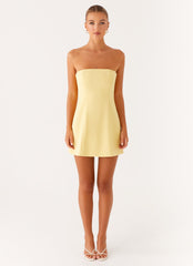 Honey Bow Mini Dress - Yellow