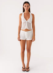 Imaan Halter Top - White