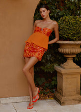 Kenya Beaded Mini Skirt - Orange