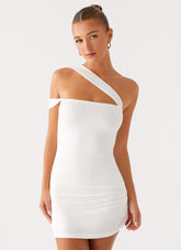 Lena Ruched Mini Dress - Ivory