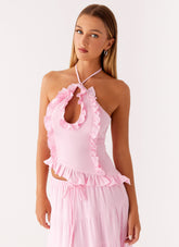 Mariella Linen Top - Pink