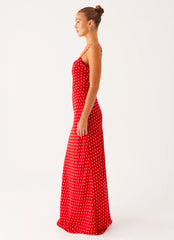 Pareo Maxi Dress - Red Polka Dot