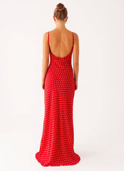 Pareo Maxi Dress - Red Polka Dot