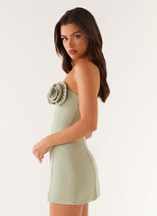 Patsie Strapless Mini Dress - Sage