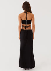 Neveah Beaded Halter Top - Black