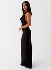 Tempest Cowl Neck Maxi Dress - Black
