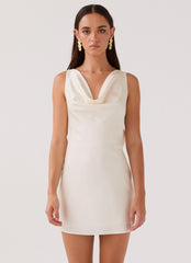 Be Mine Satin Mini Dress - Ivory