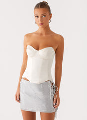 Radar Satin Corset - Ivory