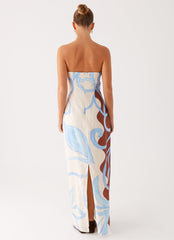 Raiden Maxi Dress - Bloom Wave Print