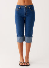 Saylor Denim Capri Jeans - Indigo