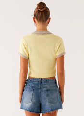 Walsh Knit Polo Top - Yellow