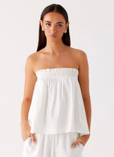 Wynter Babydoll Top - White