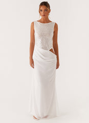 Above Ground Sequin Maxi Dress - White