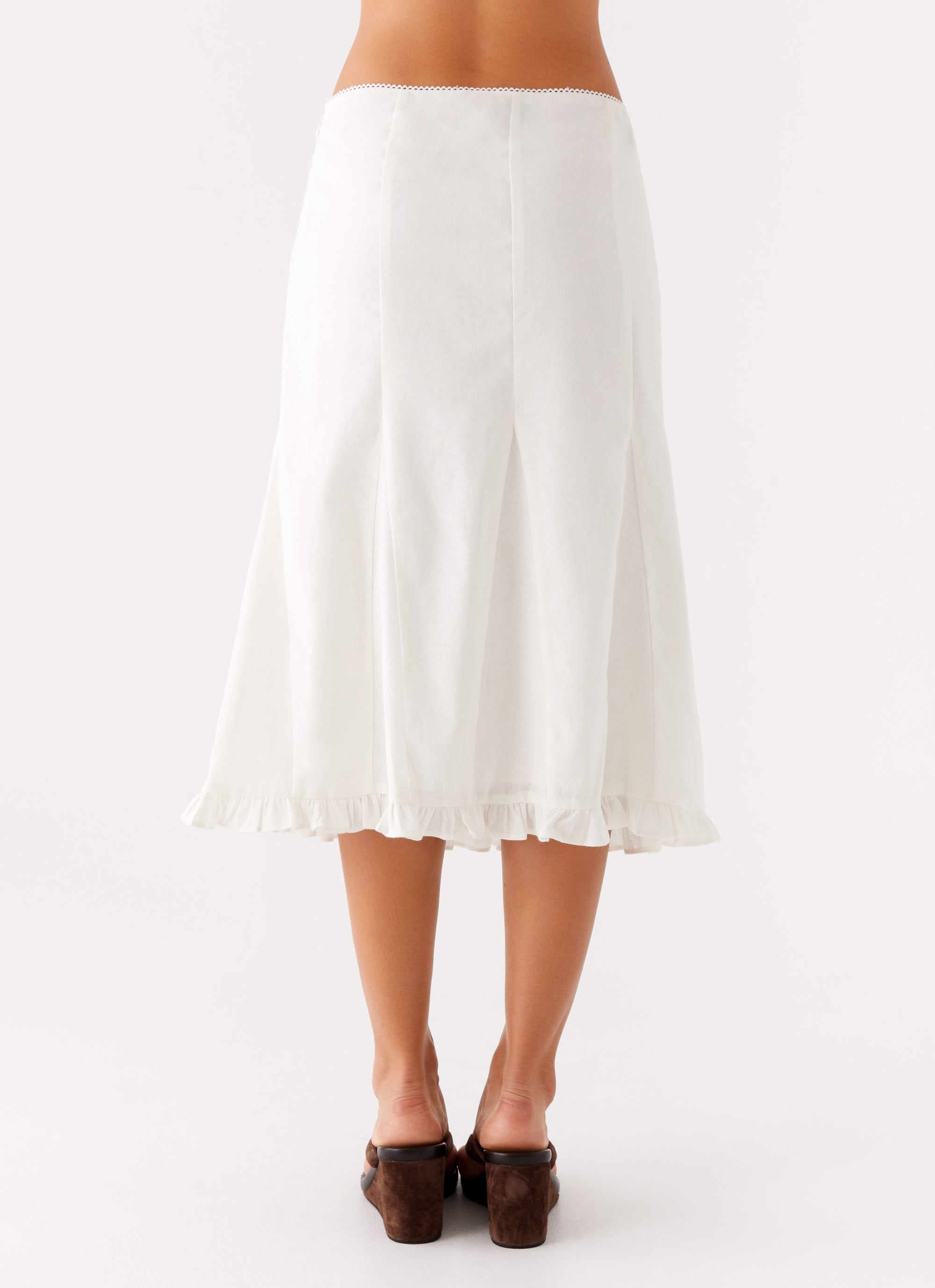 Alec Midi Skirt - White