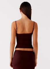 Alpha Cut Out Top - Dark Chocolate