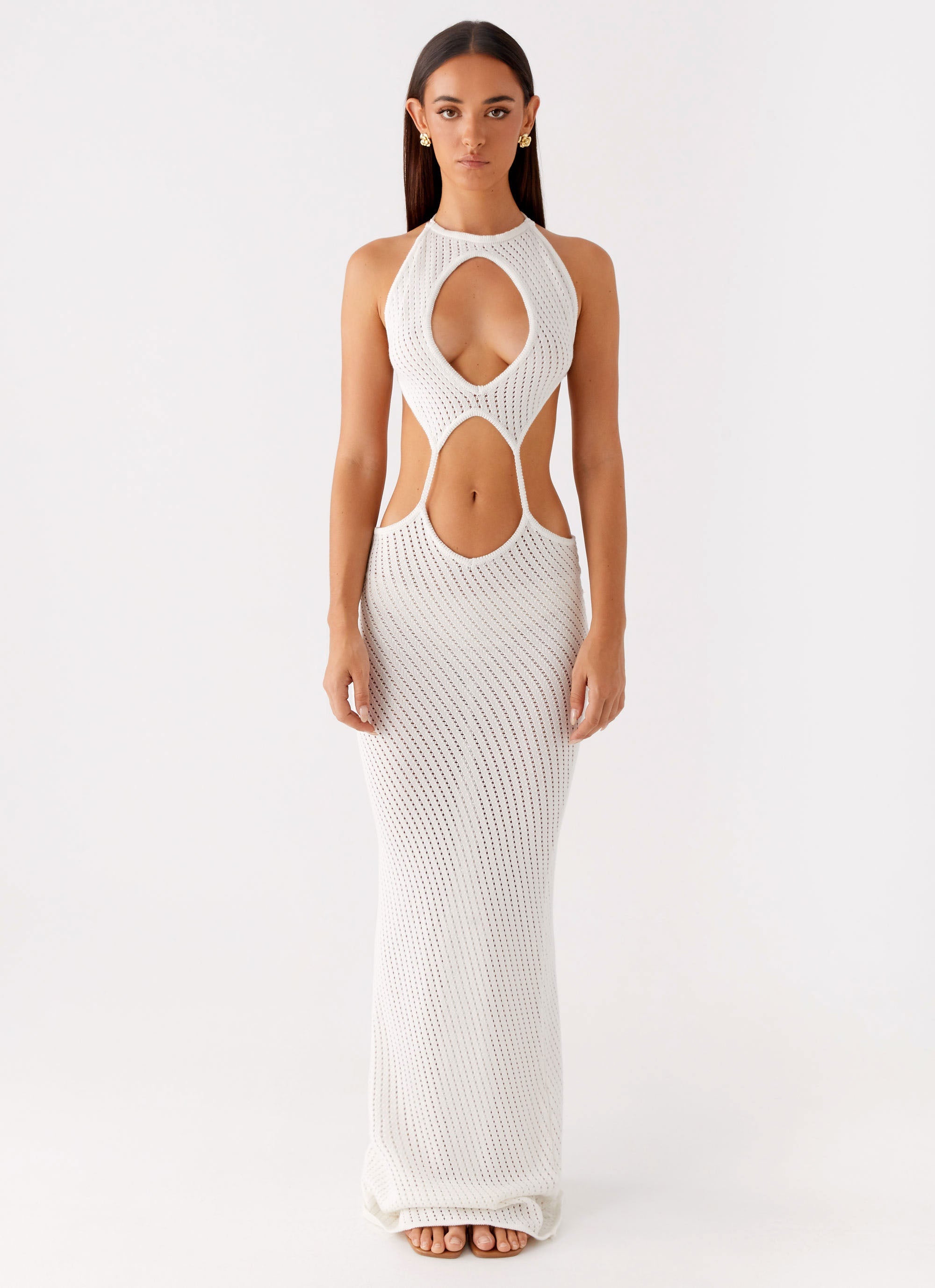 Caicos Crochet Maxi Dress - White