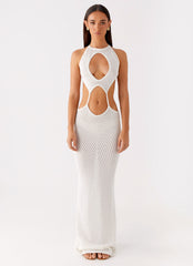 Caicos Crochet Maxi Dress - White
