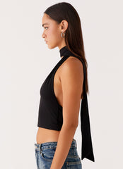Chrysta Halterneck Top - Black