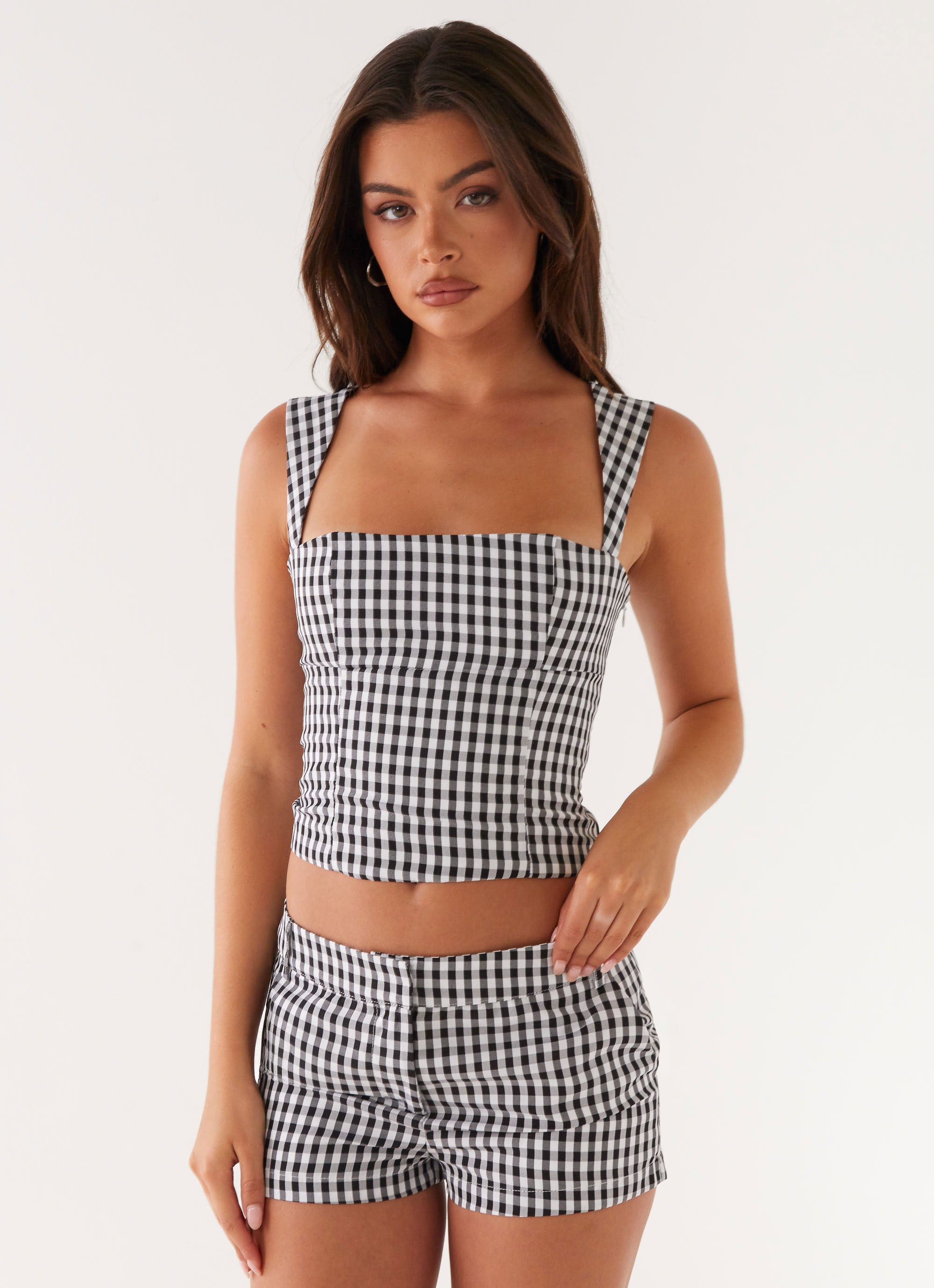 Clayton Top - Black Gingham