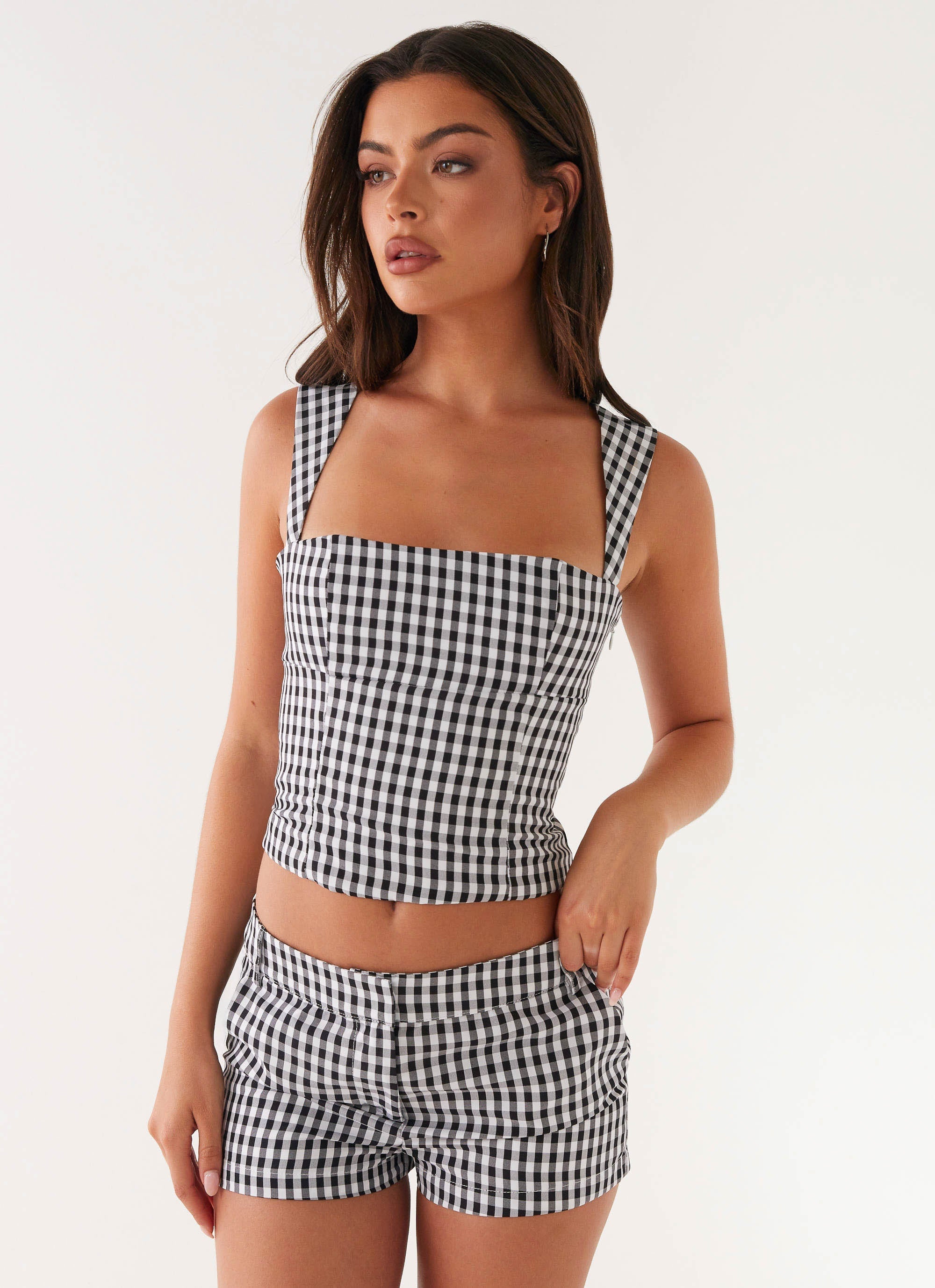 Clayton Top - Black Gingham