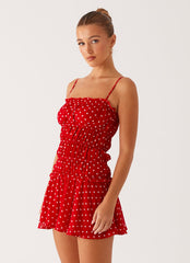Cynlee Mini Dress - Red Polka Dot