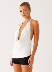 Dasha Cowl Top - White