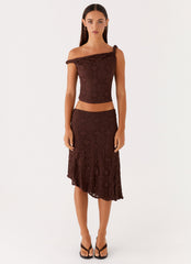 Diamond Sky Midi Skirt - Chocolate