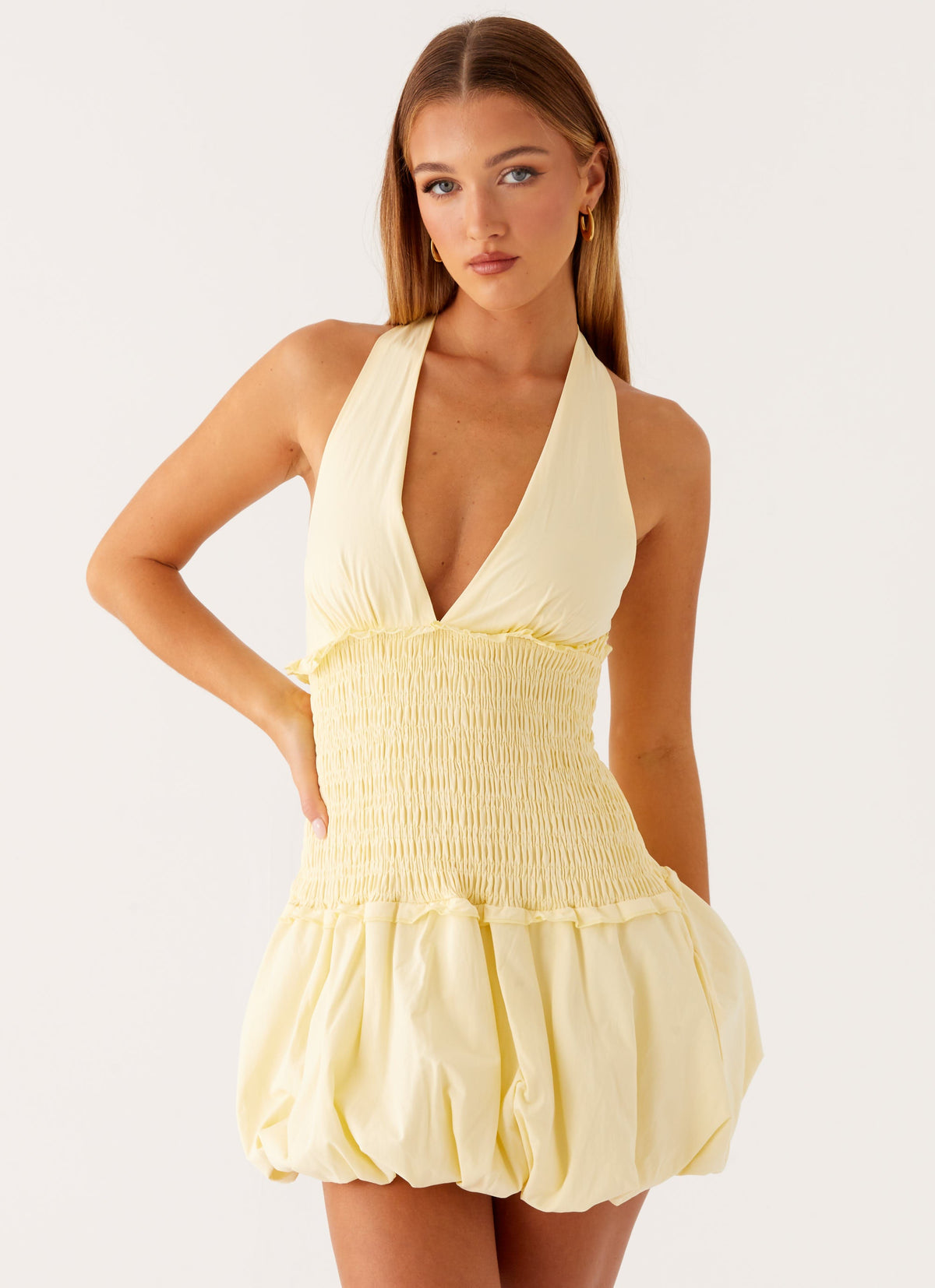 Dimi Bubble Mini Dress - Yellow