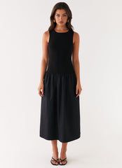 Duchess Midi Dress - Black