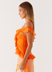 Dylan Off Shoulder Top - Orange