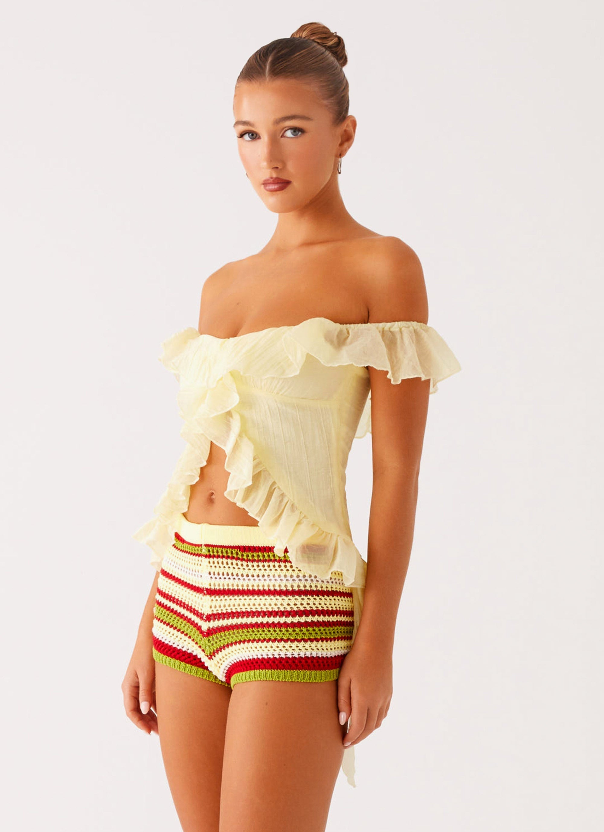 Dylan Off Shoulder Top - Yellow