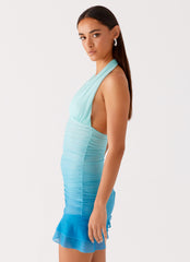 Emilio Halter Mini Dress - Blue Gradient