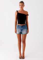 Frida Denim Shorts - Vintage Wash Blue