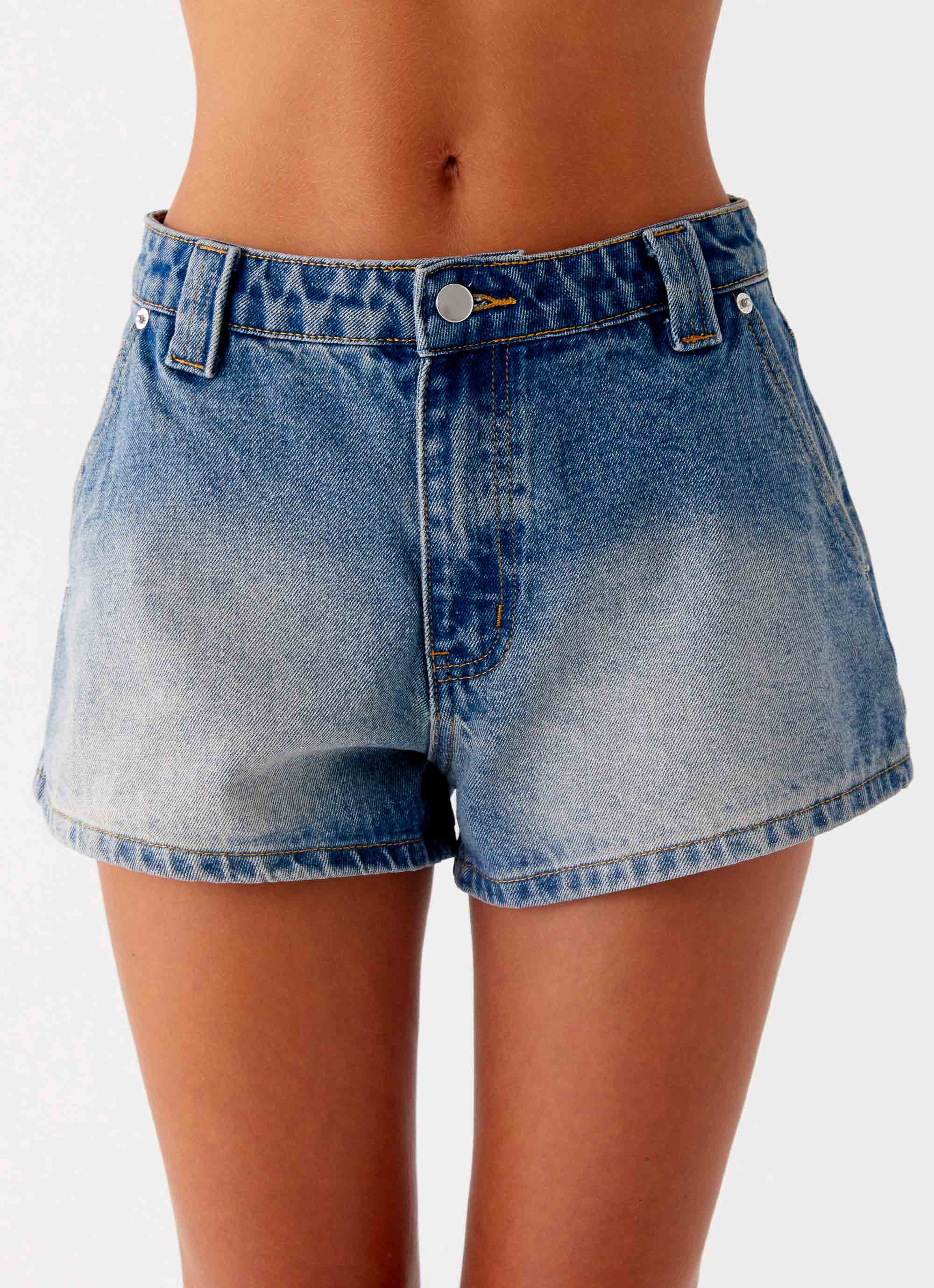 Frida Denim Shorts - Vintage Wash Blue
