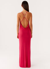 Game Player Maxi Dress - Hot Pink