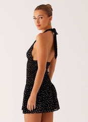 Holden Mini Dress - Black Polka Dot