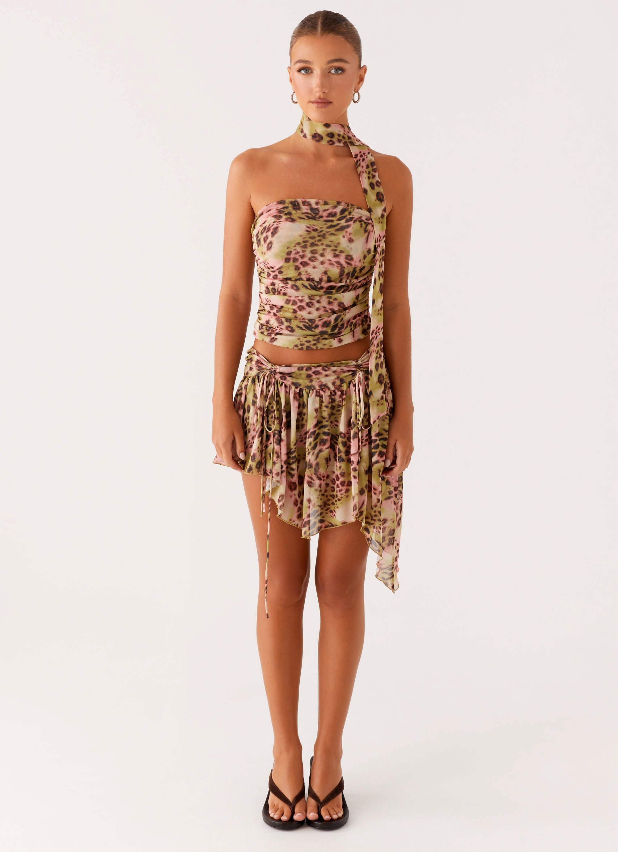 Hot Like Me Scarf Top - Swirl Leopard