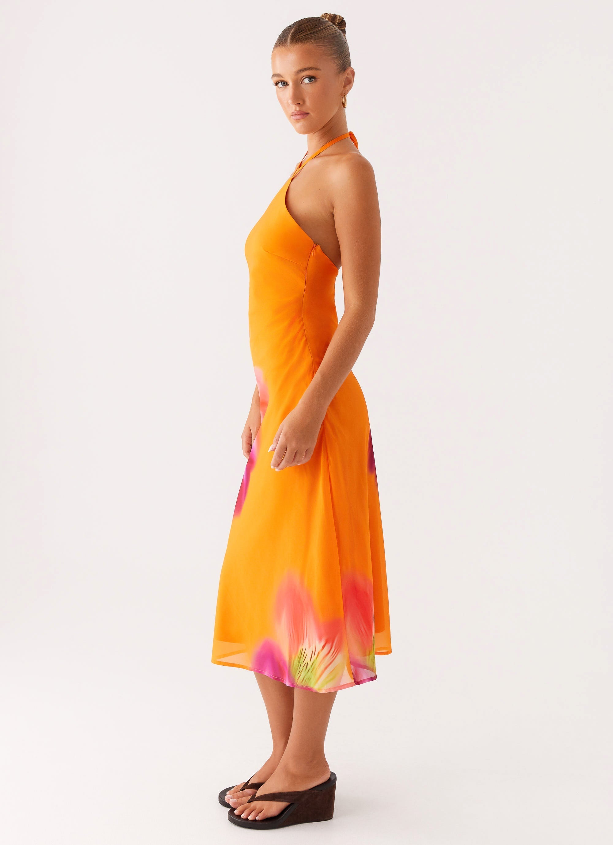 Kea Midi Dress - Orange Tropical