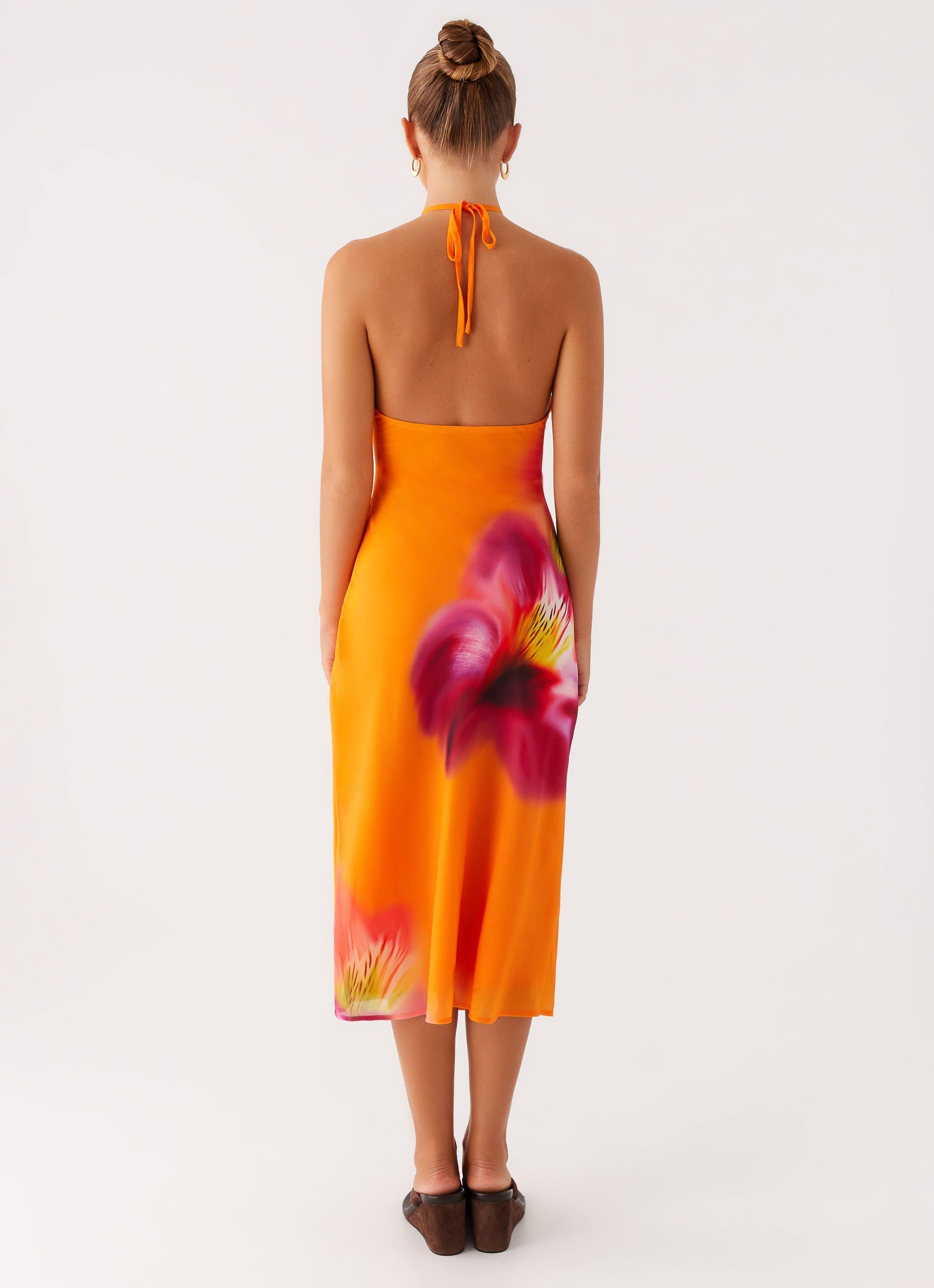 Kea Midi Dress - Orange Tropical