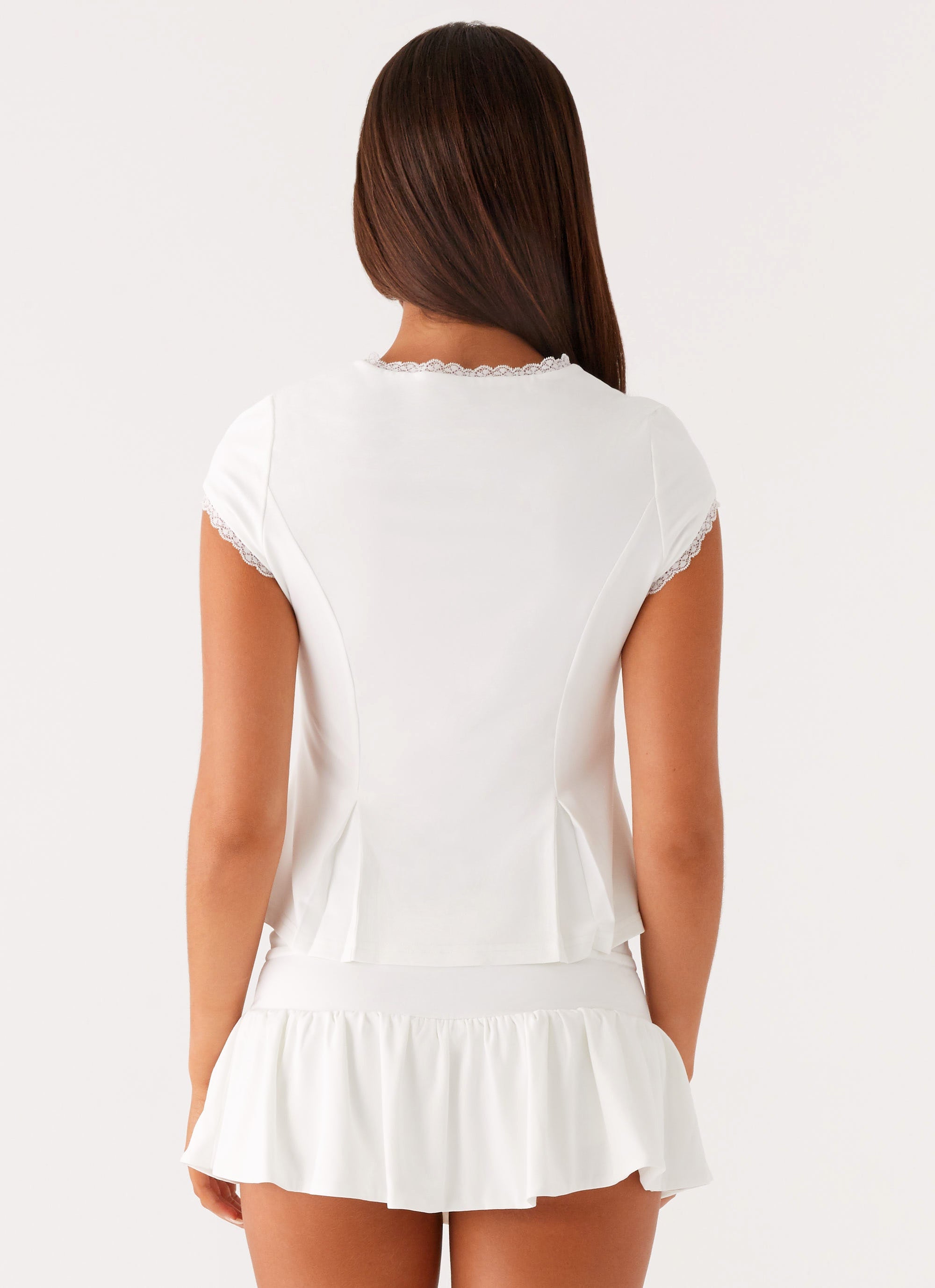 Landon Button Up Top - White