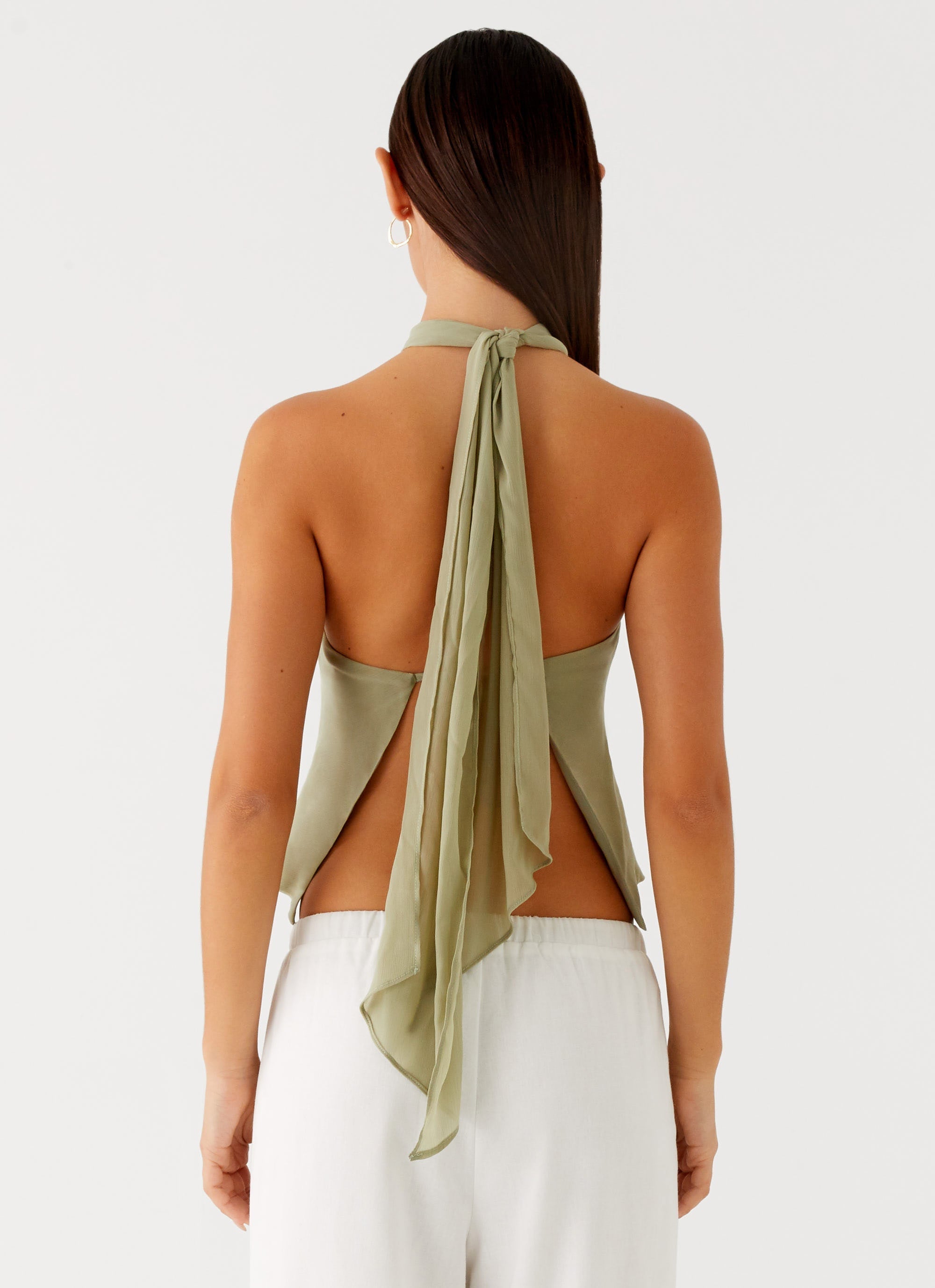 Maddox Scarf Top - Sage