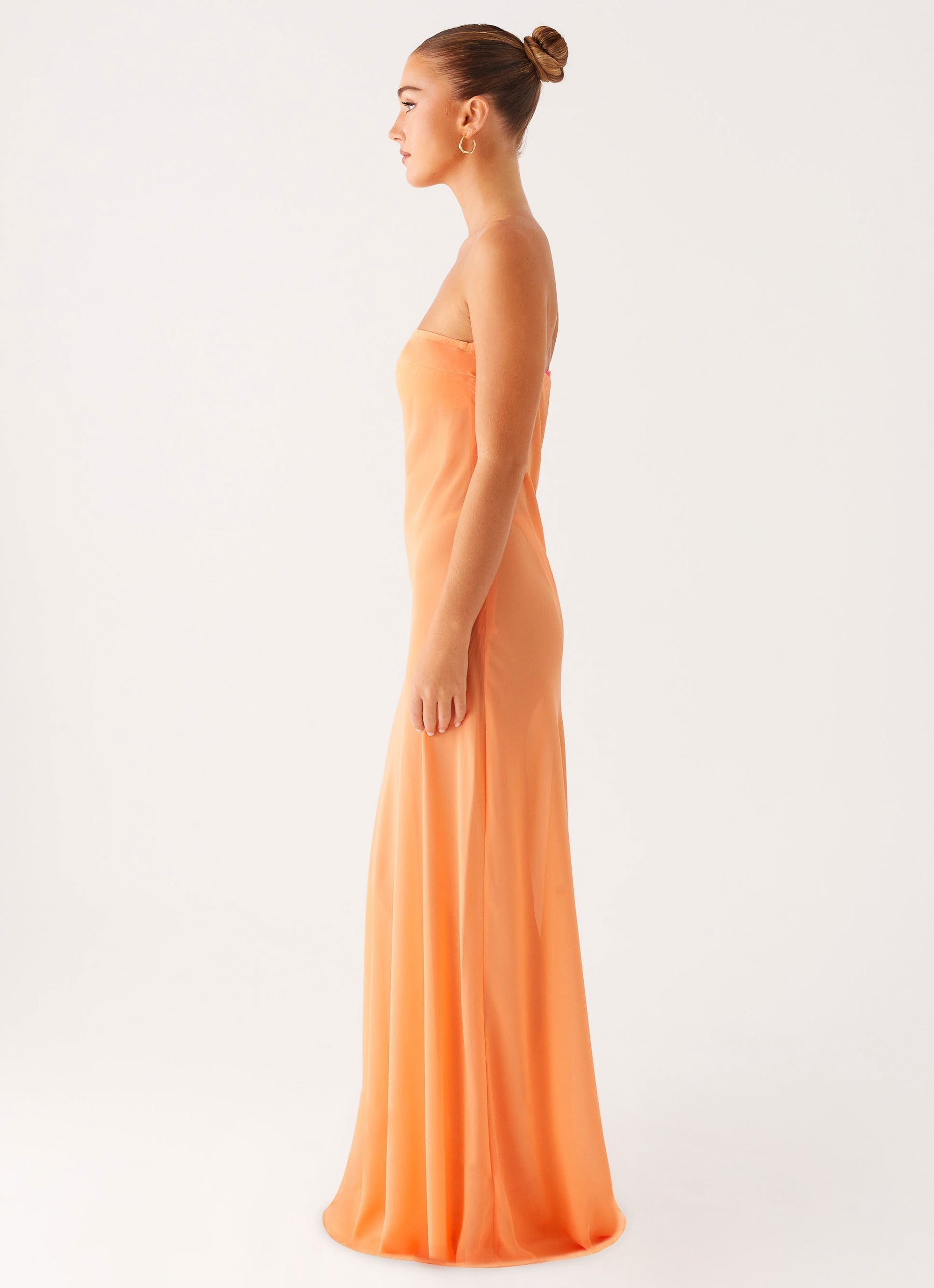 Mattie Strapless Maxi Dress - Orange